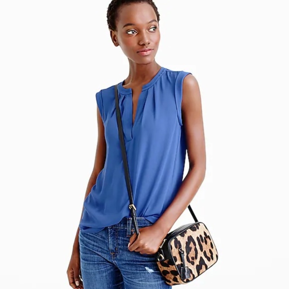J. Crew Tops - J. Crew : Blue Cuffed-Sleeve Top Size 2
